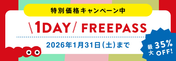 1日たっぷり遊べる！ 1DAYパス 特別価格キャンペーン