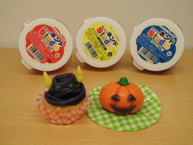 かんてんネンドでハロウィンのお菓子作り