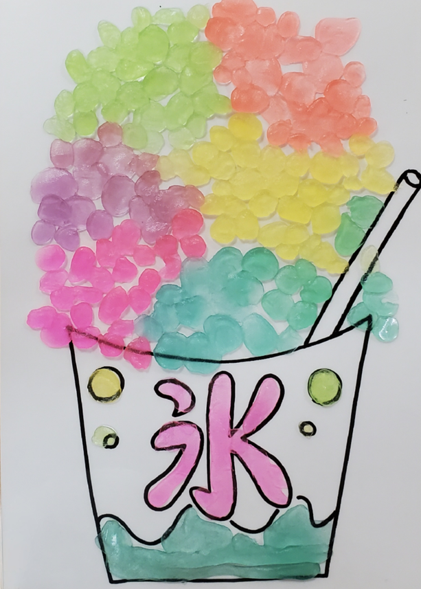 かんてんねんどでかき氷作り🍧