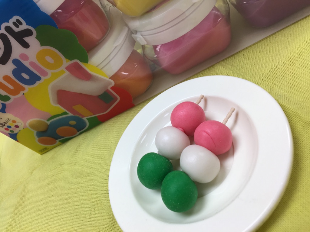 かんてんねんどで3色お団子を作ろう！！