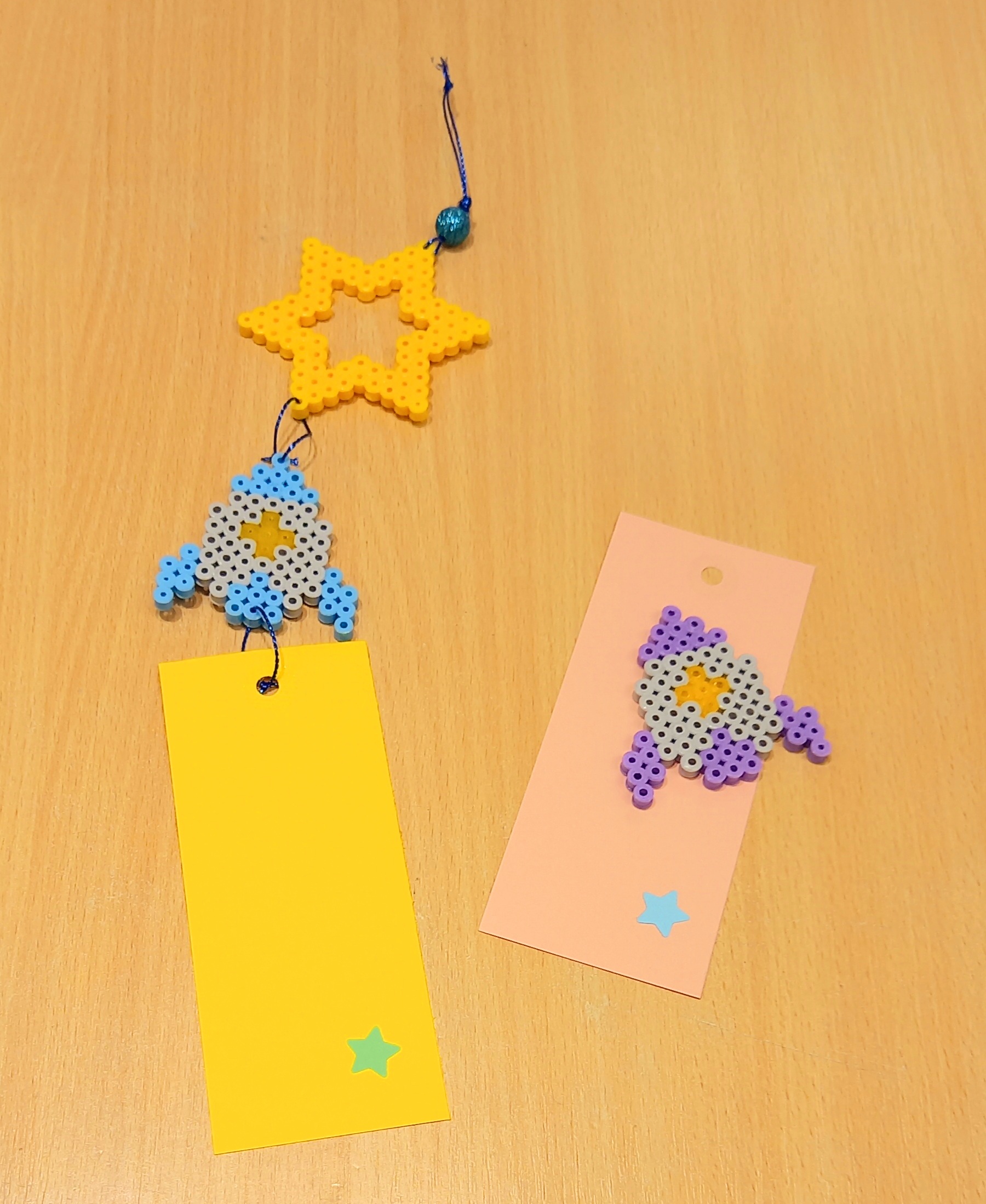 【アイロンビーズ】星に願いを！星とロケットの短冊作り！