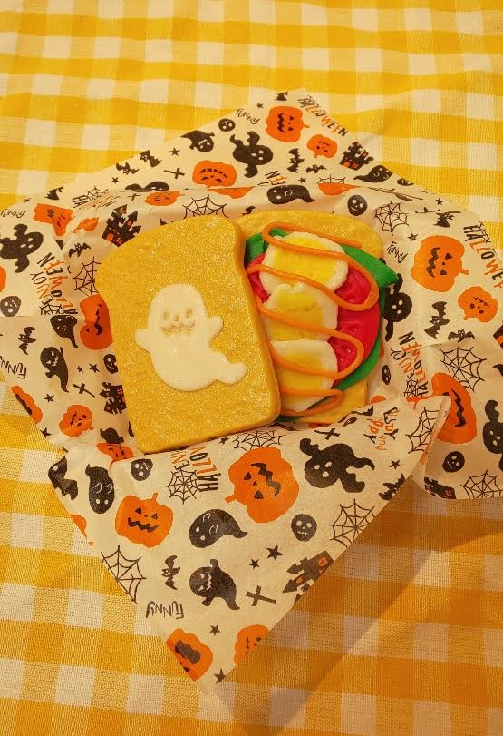 かんてんネンドでハロウィーンサンドづくり