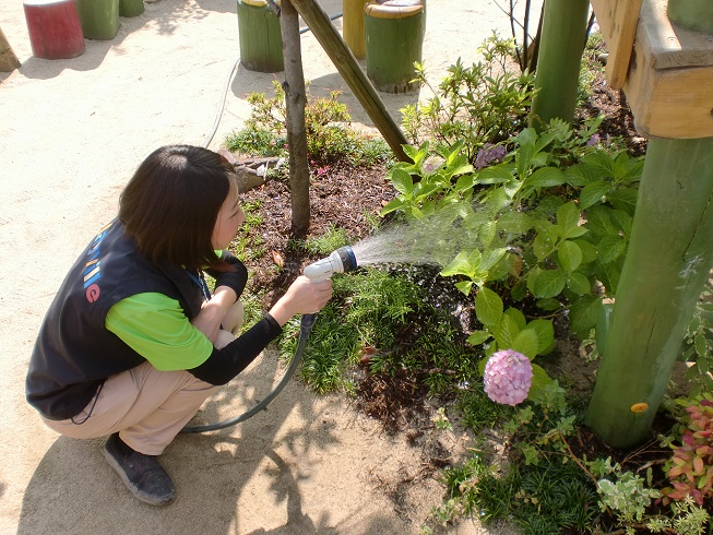 お水やり♪